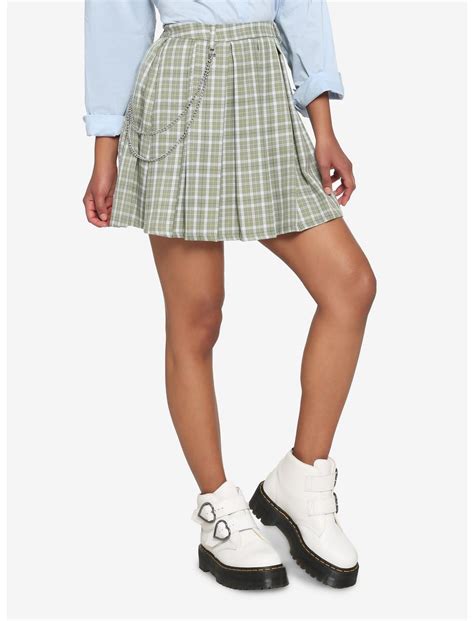 Green Plaid School Skirt Ph