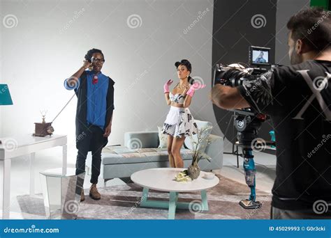 Maid Boss On The Phone Camera Filming Scene Editorial Stock Photo