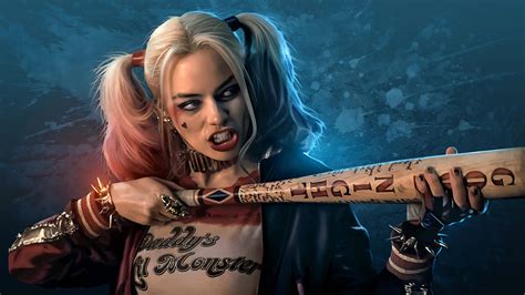 Download Harley Quinn Actress Margot Robbie Wallpaper