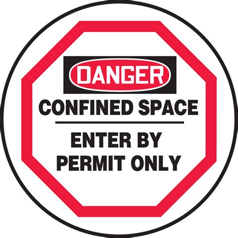 Confined Space Enter Permit Only Osha Danger Manhole Cover Sign Cmh202