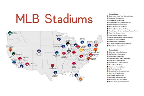 Stadium Map Stadium Checklist Baseball Stadiums Map MLB Etsy Mlb Stadiums Baseball Stadium