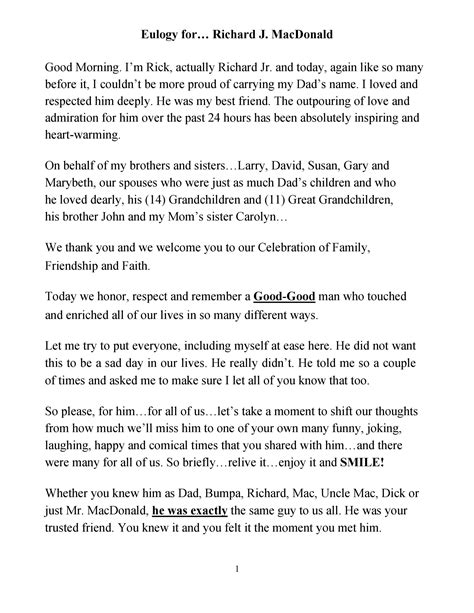 Funeral Speech For A Friend And Colleague at Dave Perez blog