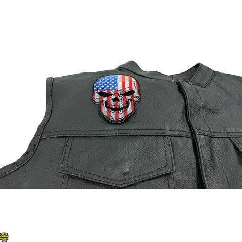 American Flag Small Skull Patch Thecheapplace