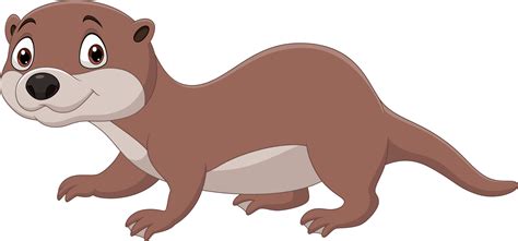 Cartoon Cute Otter Isolated On White Background 5162121 Vector Art At Vecteezy