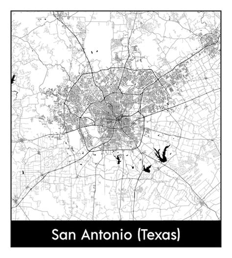 Mínimo mapa de la ciudad de san antonio texas estados unidos de