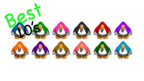 Top 10 Colors Of Penguins In Club Penguin Rip 🙏🙏 Youtube