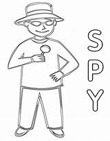 Spy Coloring sketch template
