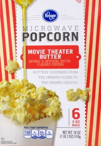 kroger® movie theater butter microwave popcorn 6 ct 3 oz smith s food and drug