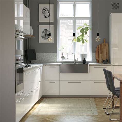 modern bright  airy kitchen  wooden detail ikea