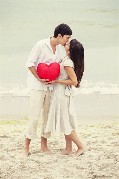 Couple Kissing At The Beach Stock Photo Image Of Female Beach 25717670