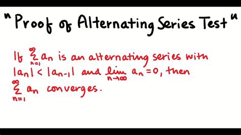 Proof Of The Alternating Series Test Youtube