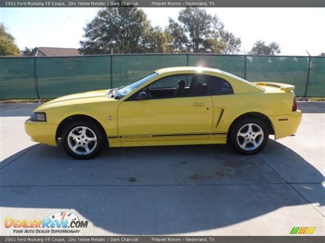 2001 Ford Mustang V6 Coupe Zinc Yellow Metallic Dark Charcoal Photo