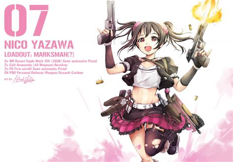 Wallpaper Illustration Gun Long Hair Anime Girls Weapon Love