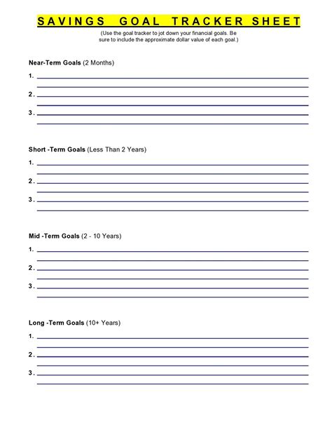 39 Printable Goal Chart Templates Free Templatelab