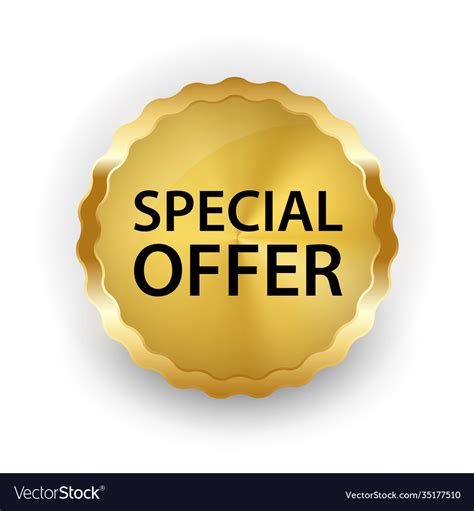 Special Offer Gold Label Template Royalty Free Vector Image