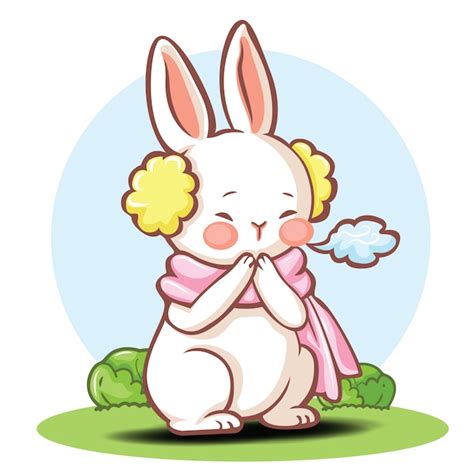 Cute Rabbit Cartoon Character Vector Vector Premium Download