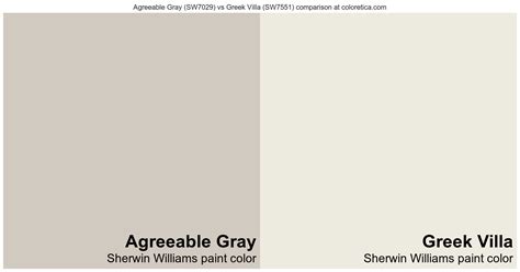 Sherwin Williams Agreeable Gray Vs Greek Villa Color Side By Side