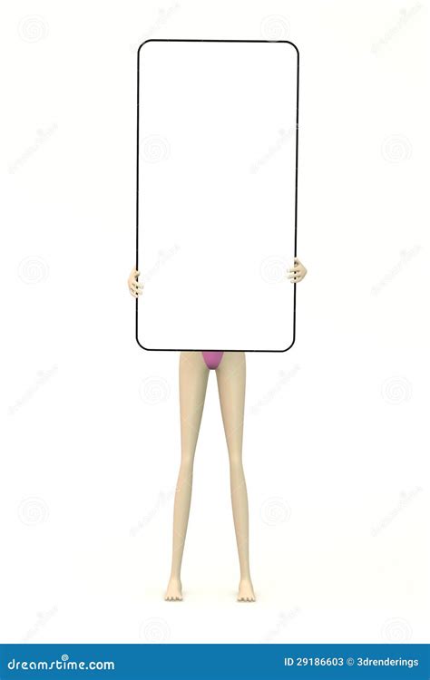 Cartoon Girl With Empty Board Stock Illustration Illustration Of Sign Artificial