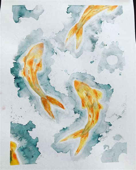 Watercolor Koi Fish Watercolor Koi Fish Koi Watercolor Abstract Artwork