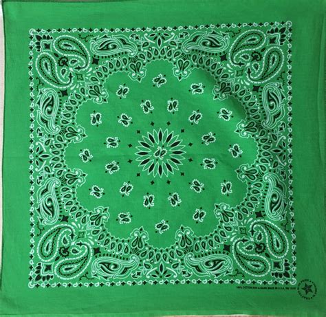 Vintage Green Bandana Hav A Hank Super Soft 100 Cotton Made In Usa