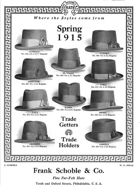 A Decade Of Schoble Hats 1912 1922 The Fedora Lounge Men Hats Styles