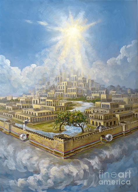 Eternity New Jerusalem Revelation 22 Original Oil On Canvas Painting By