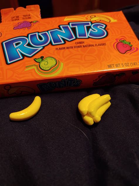 My Banana Flavored Runts That Came Stuck Together Like An Actual Bunch