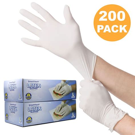 200 Large Size Disposable Latex Gloves Powdered Easy Slip Onoff