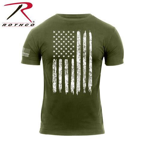 Distressed Us Flag Athletic Fit T Shirt Flag Tshirt Rothco Shirts