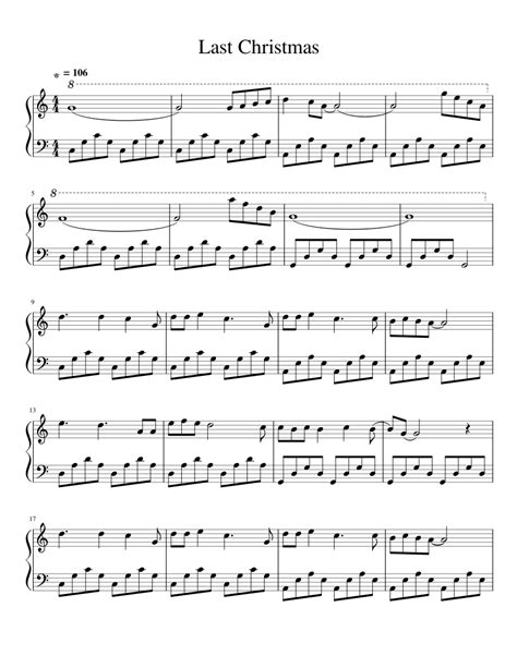 Lastchristmas Sheet Music For Piano Solo Easy