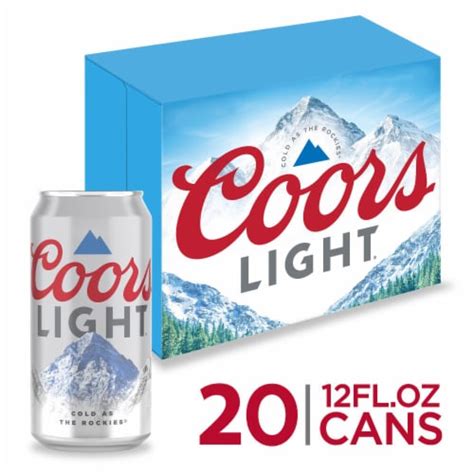 Coors Light American Style Light Lager Beer 20 Cans 12 Fl Oz Smith