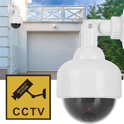 Otviap Fake Camera Waterproof Realistic Dummy Surveillance Security Cam With Flashing Red Led