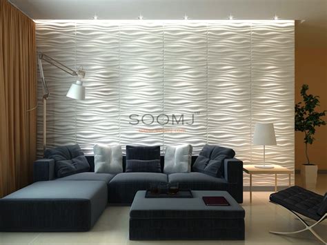 Embossed Effect Decorative 3d Wall Panels Plant Fiber Material
