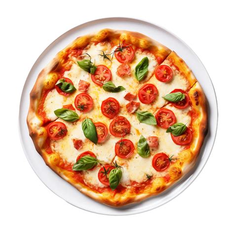 Ai Generado Delicioso Margherita Pizza En Transparente Antecedentes