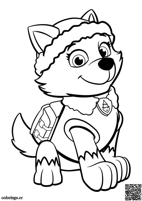 Everest Is A Siberian Husky Coloring Pages Paw Patrol Coloring Pages