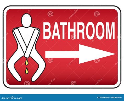 Funny Humorous Bathroom Sign Stock Illustration Illustration Of Funny