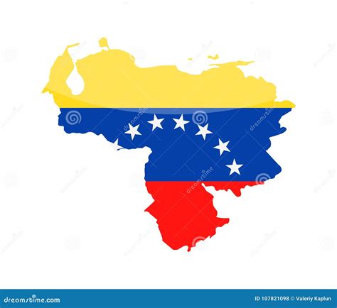 Venezuela Flag Country Contour Vector Icon Stock Illustration