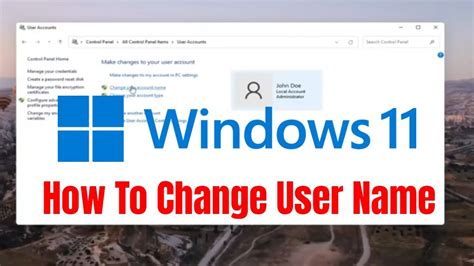 How To Change User Name In Windows Quick And Easy Tutorial Youtube