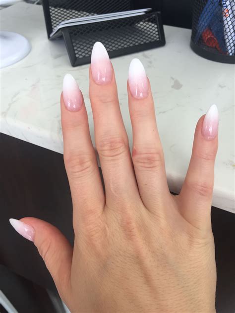 French Ombré Almond Shaped Ombre Acrylic Nails Almond Acrylic Nails