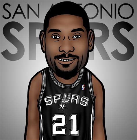 Tim Duncan Texas Sports Sports Team Caricature From Photo Nba
