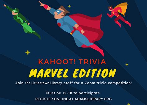 Kahoot Teen Trivia Marvel Edition Adams County Library