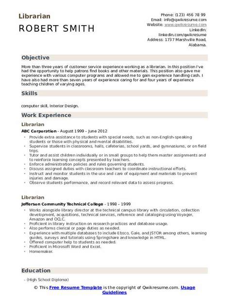 Librarian Resume Samples Qwikresume Hot Sex Picture