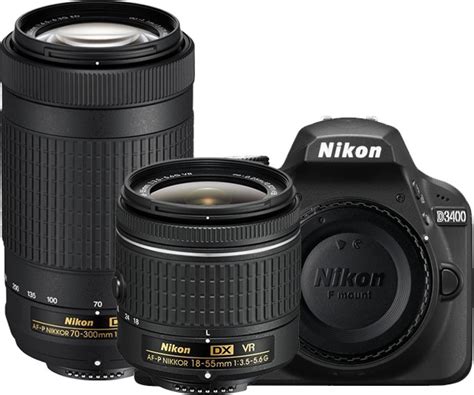 Nikon D3400 Dslr Camera Body With Dual Lens Af P Dx Nikkor 18 55 Mm F