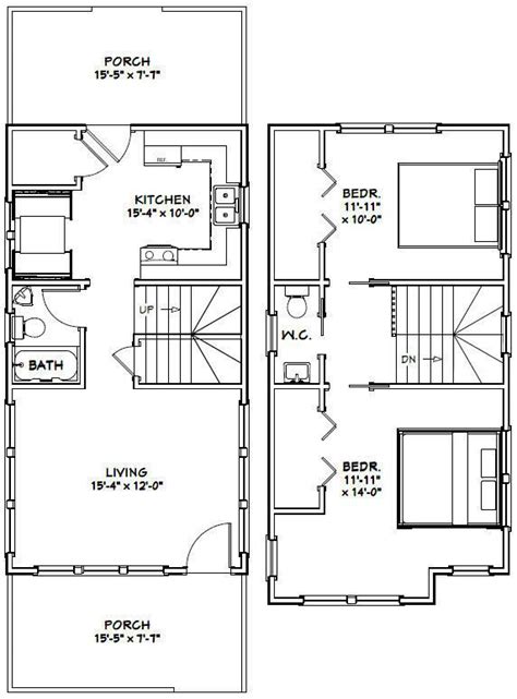 16x30 Tiny House -- 2 Bedroom -- PDF Floor Plan -- 901 sq ... Don't miss other free tiny house plans like these, join our free tiny house plans club newsletter for more!