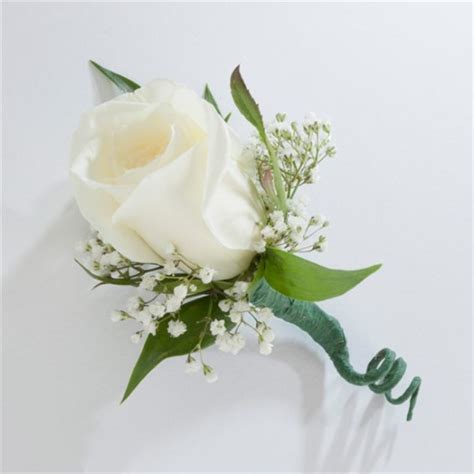 Single White Rose Boutonniere Torrance Ca