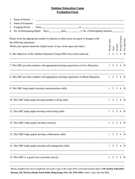 Camp Counselor Evaluation Form Fill Online Printable Fillable