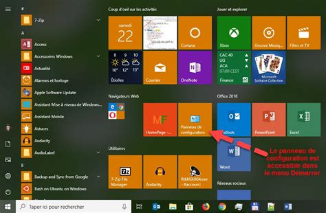 Windows 10 Un Raccourci Du Panneau De Configuration Dans Le Menu
