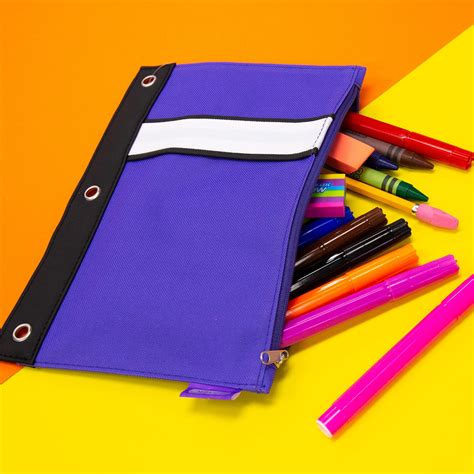 Bazic Bright Color 3 Ring Pencil Pouch Bazic Products