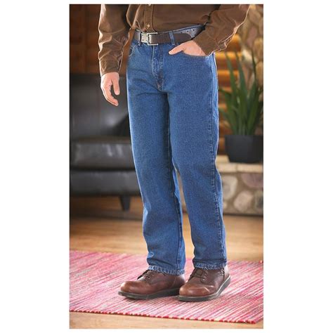 Guide Gear Mens Flannel Lined Denim Jeans Stonewash 221527