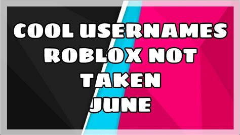 Cool Roblox Usernames Not Taken 2020june Youtube